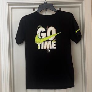 Nike Kids Black Tee with Neon Green Graphic size XL